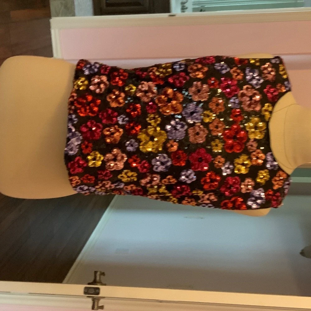 Floral Sequin Crop Top, never worn - Picture 1 of 4